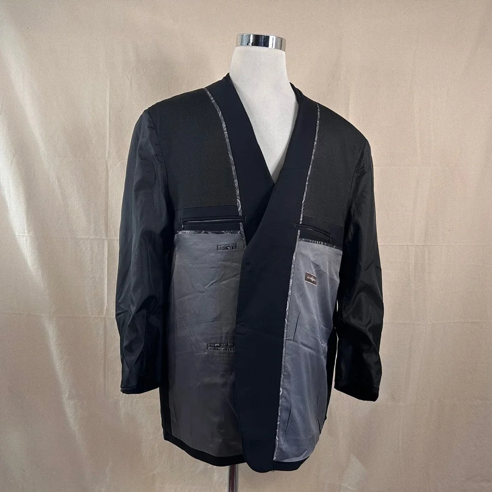 Joseph Abboud 54R Sport Coat Wool Blend Black Two Button Double Vented